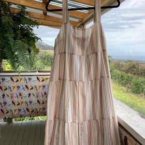 Madewell Rainbow Stripe button back Dress